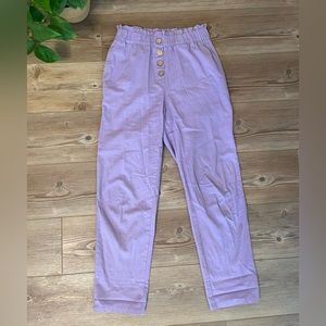 Purple pull on paper bag pants 💜